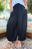 Sandbar Linen Blend Bloom Barrel Pant Black